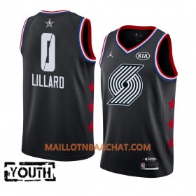 Maillot NBA Portland Trail Blazers Damian Lillard 0 2019 All-Star Jordan Brand Noir Swingman - Enfant